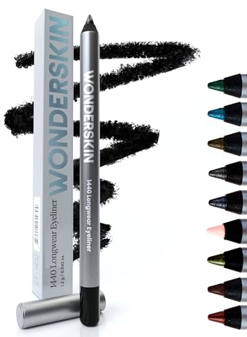 Wonderskin 1440 Longwear Schwarzer Eyer Liner-Stift – Wasserfester, anspitzbarer wischfester Kajalstift in Schwarz (Liquorice)