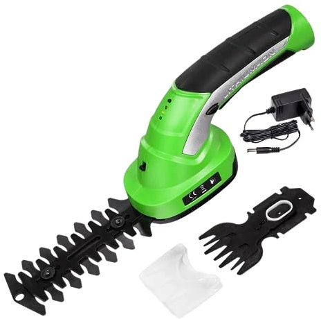 Taille-haie sans Fil 2-en-1 Hedger - VENTEO - Taille Bordure et Gazon - Batterie Rechargeable - Lames interchangeables - Poignée Ergonomique - Lame d'élagage et de Tonte