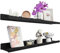 Handgearbeitet Wandregal Schwarz 90 cm, Regal Wand Holz 2er-Set, Hängeregal Wandhalterung Regalbrett, Modern Schweberegal, Schmales Bilderleiste für Badezimmer, Wohnzimmer, Küche, Schlafzimmer