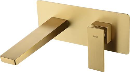 GALYON - Grifería Empotrada Monomando - Serie Pisa Oro Cepillado - Box de Registro Incluida