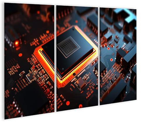 islandburner Quadro su tela processore ad alte prestazioni su un circuito stampato con dettagli luminosi Immagini da parete poster