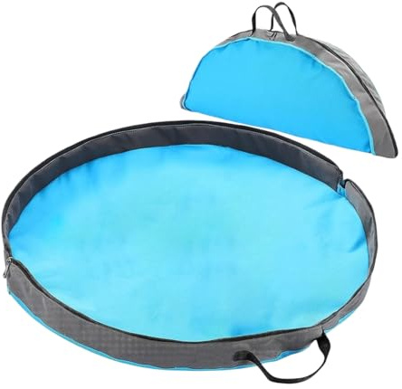 Saco de Juguetes | Organizador Plegable Para Almacenar Juguetes De Bloques Con Alfombra | Bolsas Grandes Redondas Con Asa Cesto Para Sala De Juegos Aula Dormitorio Sala De