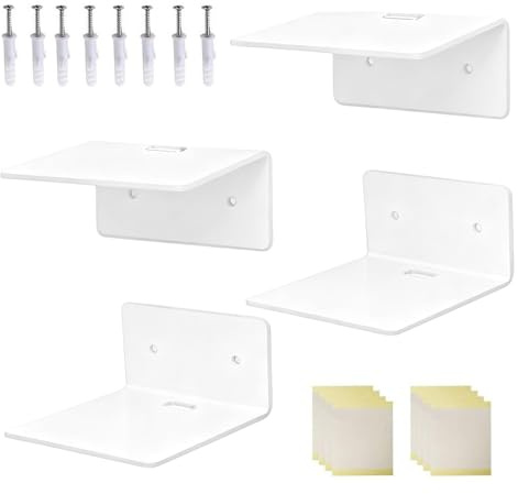 Nubamzy Decoraive - Ripiani in acrilico da parete, multifunzione, 10,2 cm, per camera da, album, bagno, libreria, soggiorno, cucina, posto di lavoro