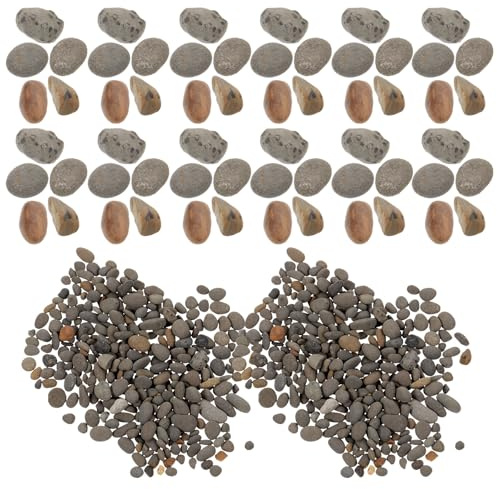 LALAFINA Decorative Miniature Rocks 2-5Mm Dark Grey Modeling Stones for Garden Diorama and Sand Table Layout 50G