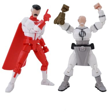 Jiumaocleu 2ST Mark Grayson Actionfigur 3D-tryckt Anime Mark Grayson Leddbar Figur Rörlig Ledd Dekoration Displaygåvor 13,5CM
