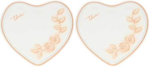 THUN - Piattino a forma di cuore - porcellana - Collezione Bomboniera - 100 ml - 14 x 12.6 cm (Confezione da 2)