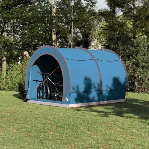 GeenYuu Tente de Rangement pour vélos Bleu en Taffetas 256 x 222 x 182 cm avec E-Port et Crochet Suspendu pour Camping randonnée Stockage sécurisé