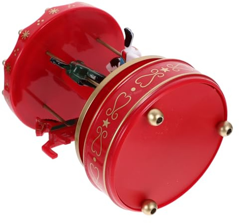 SHINEOFI Hermosa Caja de Música Giratoria Roja para Escritorio Melodías, Adorno Elegante de Plástico Estilo Europeo Adecuado para Cumpleaños y Navidad