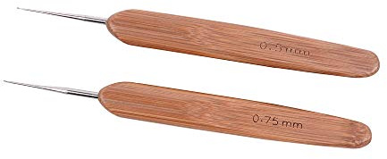 2pcs/Set Dreadlock Crochet Hook for Hair Dreadlock Needle Tools Dread Locks Crochet Needles (1 Hook 0.5mm+1 Hook 0.75mm)