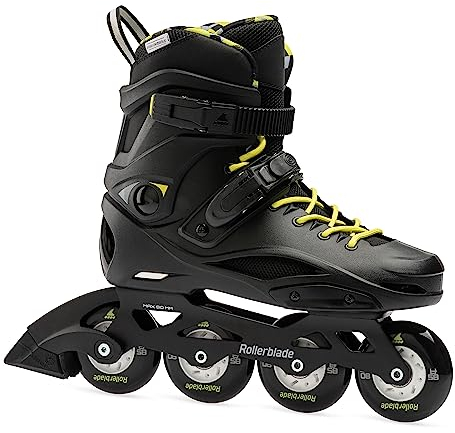 Rollerblade RB Cruiser - Patines en línea para Hombre, Color Negro y Amarillo neón, 300