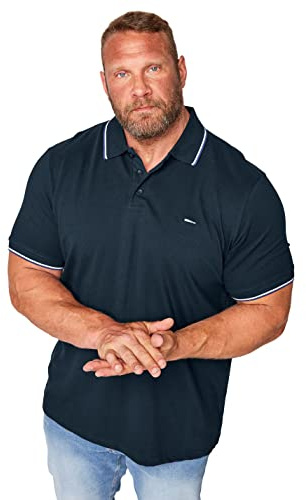 BadRhino Big & Tall Core Essential Everyday Tee Classic Collar Short Sleeve Polo Shirt Top - Men's Golf Longer Length 100% Cotton - M to 8XL Blue 4XL