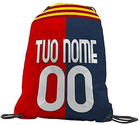 Sacca Ginnastica GYMBACK 2021 sport per tifoso Cagliari - sacchetto sportivo calcio Fashion Borsa, Piscina, Zaino,portascarpe Scuola per Ragazze Donne Bambini, personalizzato con nome e numero
