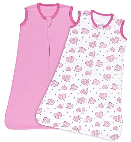 Babyschlafsack für Neugeborene, 6–12 Monate 0.5 TOG 100% Baumwolle, Oeko-tex100 ärmellose Wickeldecke, Unisex, für Jungen und Mädchen, Neugeborene Baby Essentials (Violett)