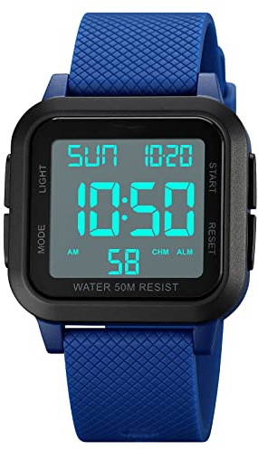 Forrader Relojes Digitales Deportivos para Hombre, Reloj Deportivo Impermeable al Aire Libre con retroiluminación LED, Alarma, Temporizador de Cuenta Regresiva, Hora Dual, cronómetro
