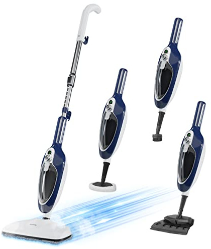 Steam Mop - 10-in-1 Floor Steamer Detachable MultiPurpose Handheld Steam Cleaner for Hardwood/Tile/Laminate All Floors Carpet Cleaning with 11 Accessories for Whole Home Use(Blue).