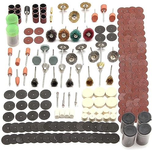 Kit d'accessoires rotatifs de 343 pièces, accessoires d'outils électriques à tige de 0,63 cm, kit d'outils rotatifs multifonctions pour sculpture, ponçage, polissage