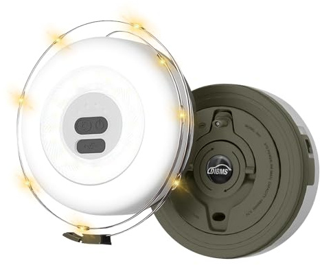 DIBMS LED Camping String Light, Rechargeable Waterproof Tent Hanging Light