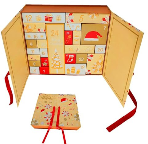 Countdown Calendar Box - 24 Colorful Reusable Christmas Countdown Box For Fill Your Own Gi-fts Calendar Boxes| Fillable Advent-Calendar Boxes Calendar Fillers For Kids & Adults