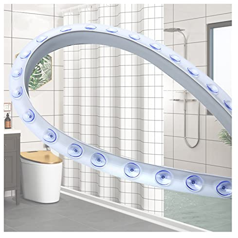 DKKDETOHO Bathroom Splash Guard with Suction Cups - Removable Seal Strip for Wet and Dry Separation - Shower Shield Barrier - 2.6-9.8 ft Long