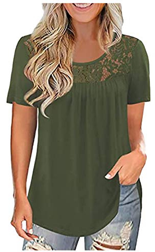 Cocila Camicia da Donna Allentata Giorno alla Top Manica Lunga Camicia Verde Petrolio Maglie Bianca Donna Cotone T Shirts Gialle Maglietta La Sportiva Magliett Coton Offerta