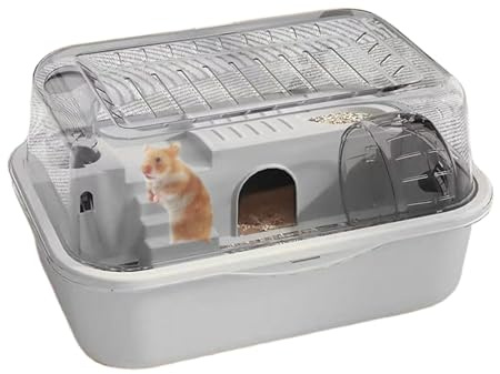 Cage pour Hamster,Habitat à Double Niveau pour Rongeurs | Clapier Transparent pour Souris Gerbille Chinchilla Chambre Salon