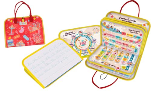 J.A.D.E - Tivoli tema aktivitetspåse - Montessori - 141524 - pedagogiskt spel - röd - tyger - resor - Sensorisk - spel för barn - Fransk design - Från 3 år
