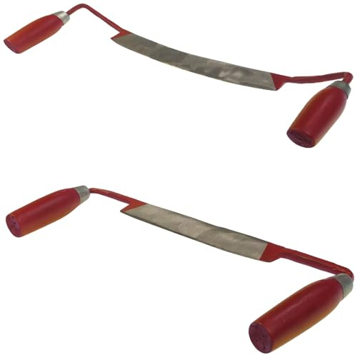2 TLG Zugemesser 1 x gebogen und 1 x gerade Ziehmesser Abziehmesser Zugklinge Klinge Abziehklinge Zug-Messer Zieh-Messer Schaber Rindenschäler Entrinder Zieheisen Abzieheisen Zugeisen Schaber