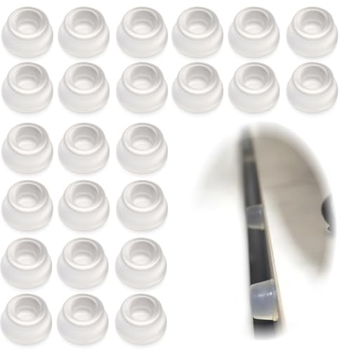 24 Pièces Patins en Caoutchouc Autocollants, Tampons en Silicone Transparents Amortisseurs, Patins Ronds Autocollants pour Meubles, Boutons de Protection Bloque-Porte Mur, Plaques de Verre