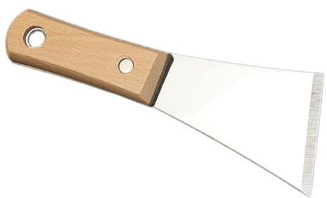 ELAYARD Grattoir Coupe-Mastic Acier Inoxydable Lame Droite Poignée Bois Massif Outils de Finition pour Cloisons Sèches Usage Bricoleurs et Menuisiers