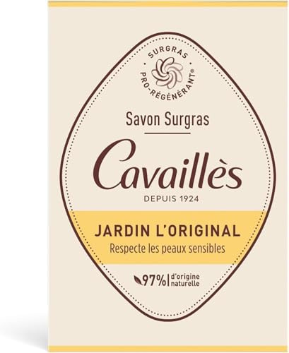 ROGÉ CAVAILLÈS | Savon Surgras Jardin l'Original | Nettoie en douceur | Main, corps & visage | Pour toute la famille, dès 3 ans | 97% d'origine naturelle | Vegan | Testé dermatologiquement | 100g