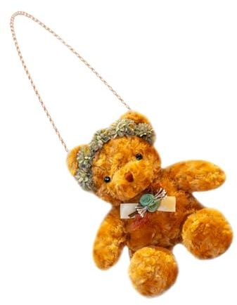 Holibanna Bolso Bandolera Pequeño para Niña de Peluche Marrón 40 Cm, Bolso de Hombro Diseño de Oso de Dibujos Animados, Bolsa de Viaje Adorable y Funcional para Uso Diario