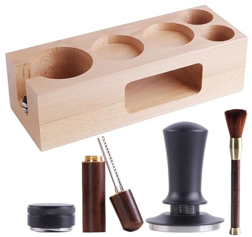 Tamper Kit – Professionale Ergonomico Antiscivolo | Set di per manomissione caffè, per cucina, studio, bar, negozio, ufficio e caffè