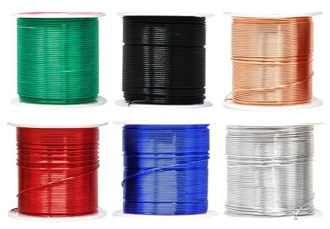 Mandala Crafts 12 14 16 18 20 22 Gauge Anodized Jewelry Making Beading Floral Colored Aluminum Craft Wire Wholesale Combo (20 Gauge, Combo 9)