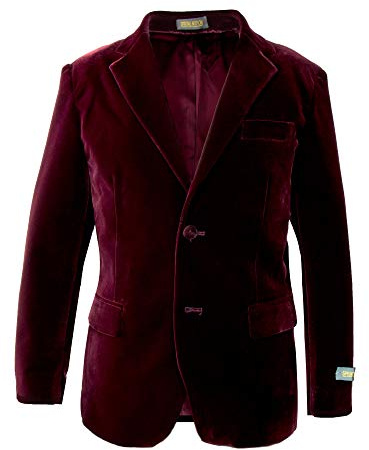 Spring Notion Big Boys' Burgundy Velvet Blazer 12