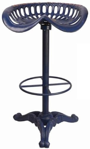 Casa Padrino Art Nouveau bar stool blue H. 78.5 cm - Cast iron bar stool in rustic industrial design - Garden & Patio Furniture