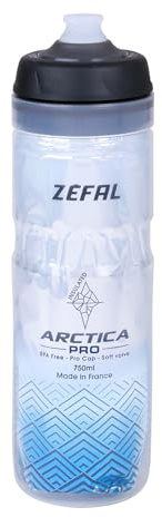 ZEFAL Arctica Pro, Bidon Vélo 550 ML - Gourde Vélo Isotherme Bleue - Inodore et Etanche