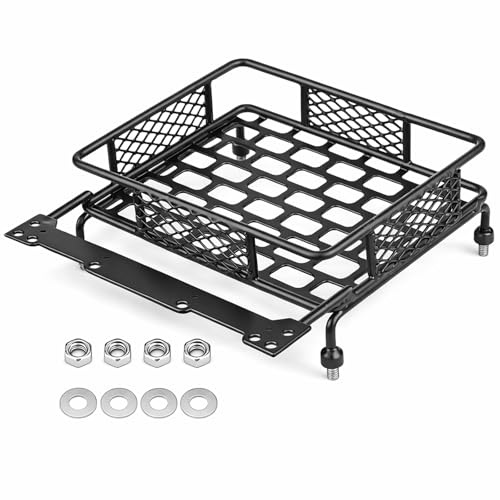 RC Car Roof Rack, Large/Medium/Small Steel Model Vehicle Luggage Tray Roof Rack for Tamiya CC01 / CR01 / D90 / SCX10 1/10 1/8 RC Crawler Car(12.00 * 11.00 * 4.00)
