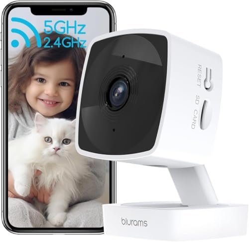 blurams Babyphone vidéo, babyphone avec caméra, audio bidirectionnel, vision nocturne 10 m, reconnaissance faciale, sirène, résistant aux intempéries, stockage cloud/local, fonctionne avec Alexa,