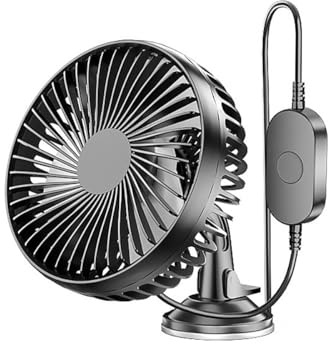 NUZAMAS bilfläkt med sugkopp, bärbar USB-fläkt, universell, tyst, roterande fläkt med stark vind, liten fläkt, tyst fläkt för hem/bil-skrivbordet