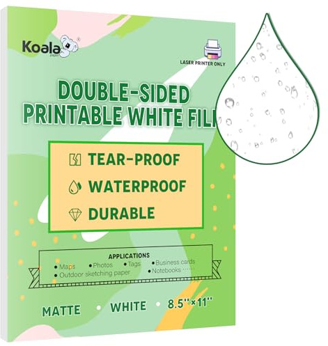 Koala Waterproof Paper Double Sided Printable White Film for Laser Printer