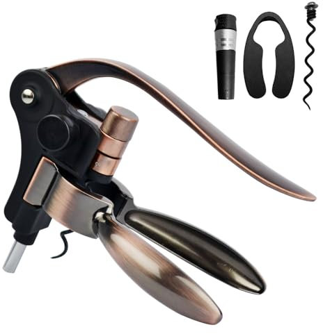 Weinflaschenöffner,Professioneller Korkenzieher Weinöffner, manueller Handhebel, Korkenzieher mit ergonomischer Hebelpumpe, Spirale, Kaninchen-Stil