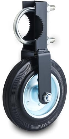Anfrere Swing Gate Wheel 6 Inch Heavy Duty for 1-5/8 to 2 Inch Tubes, 550 lb Capacity, Metal Pipe Gate Helper for Farms, Fences (Black)