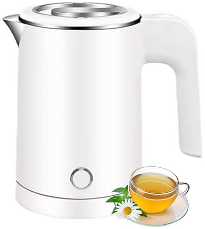 VOLTIX Bollitore Elettrico in Acciaio Inossidabile 0,5L, 600W, bollitore portatile – bollitore elettrico piccolo Ideale per Casa, Ufficio e Viaggi, Senza BPA (Bianco)