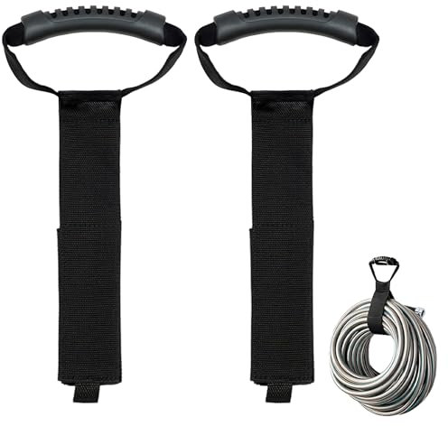 Lot de 2 Sangle de Rangement, Organisateur de Rallonges et de Tuyaux Avec Poignées, pour Ranger des Câbles Rallonge, des Tuyaux des Fils, des Cordespour Organizer la Maison, le Garage