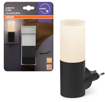 Osram Lunetta Backlight Flare Schwarz, mobile Leuchte, 0.20 W, 3 lm, Warmweiß, Nachtlicht mit Bewegungsmelder, Tag-/Nachtsensor, für Innenbereiche