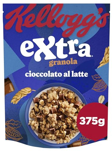 Kellogg's Cereali Extra | Gusto Cioccolato al Latte | Granola con Avena Croccante | Confezione Singola da 375 g (1 x 375g)