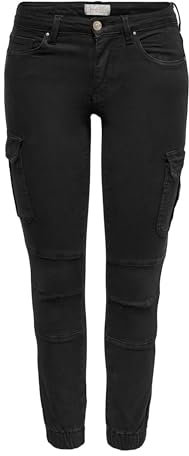 ONLY Damen ONLMISSOURI REG ANK Cargo PNT NOOS Hose 15170889,Schwarz,42W / 34L