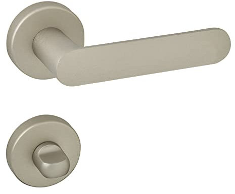 Juego de manillas SAM Acero inoxidable para puertas de habitación Juego de roseta WC - baño Manillas de diseño con tornillos by Sotech