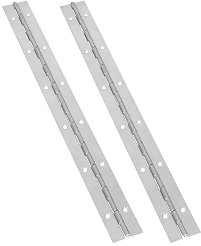 LOLYSIC Lot de 2 charnières de piano, 300 x 30 mm, Cerniere per pianoforte acier inoxydable 304, charnière continue de 12 pouces, épaisseur de fixation de 0,04 pouce, charnière de piano pliante