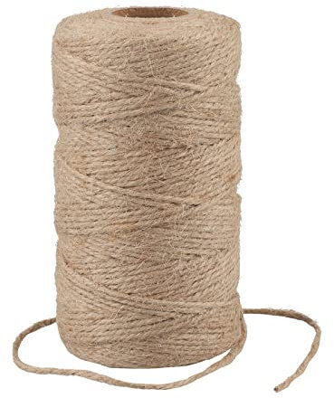 G2PLUS 100M Ficelle Jute Ficelles de Jardinage Corde Naturelles Fil de Jute Corde Fine pour Jardiage Décoration de Mariage,Arts Créatifs DIY l'emballage Cadeau